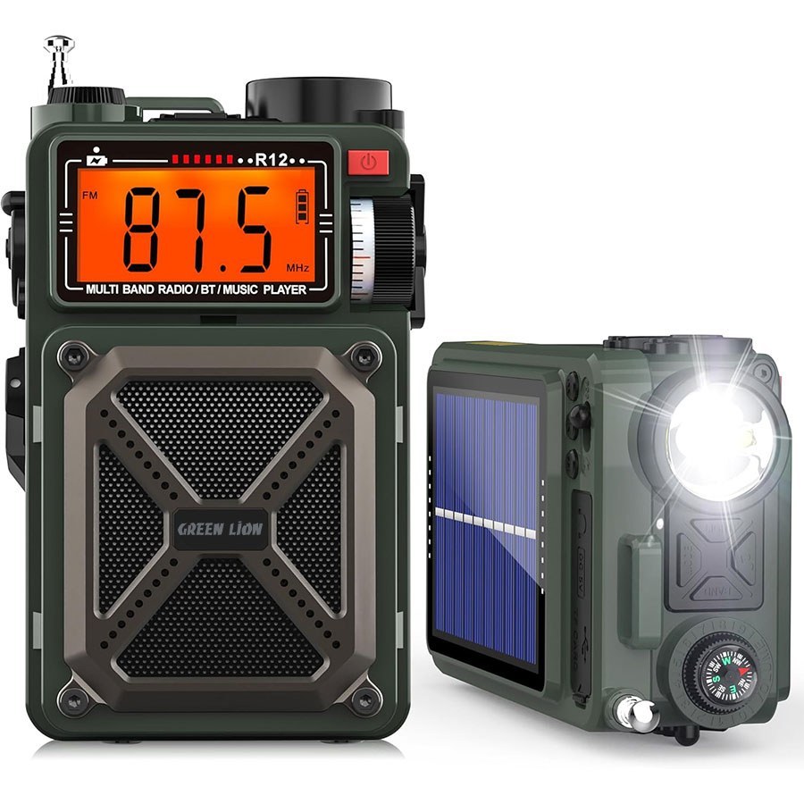 پاوربانک و رادیو چراغ قوه خورشیدی گرین مدل Vintage Solar Pro ظرفیت ۴۰۰۰ میلی‌آمپر