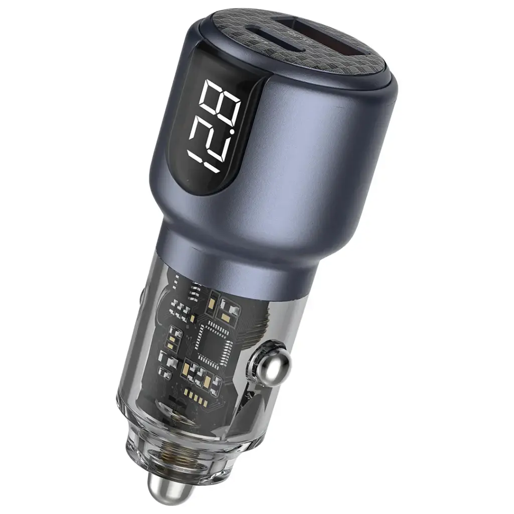 شارژر فندکی 75 وات گرین لاین همراه کابل دو سر تایپ سی مدلDual Port Car Charger